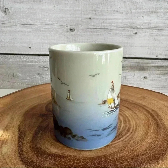 Vintage Otagiri Japan Coffee Mug Sail Boat Nautical - Picture 3 of 7